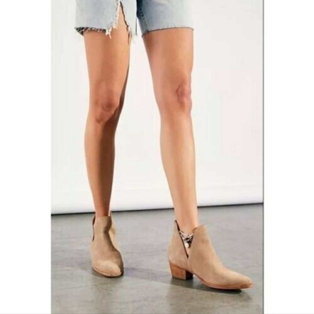 Free People Tan Suede Ankle Booties